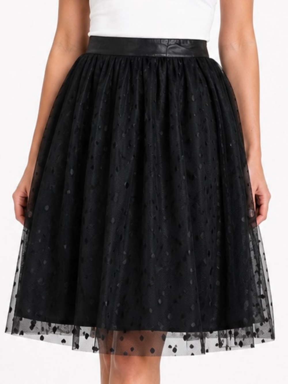 Tulip B NWT Polka Dot Tulle Skirt Size Large